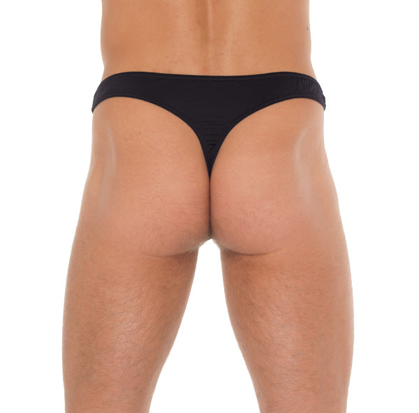 Mens Black G-String With A Net Pouch - UABDSM