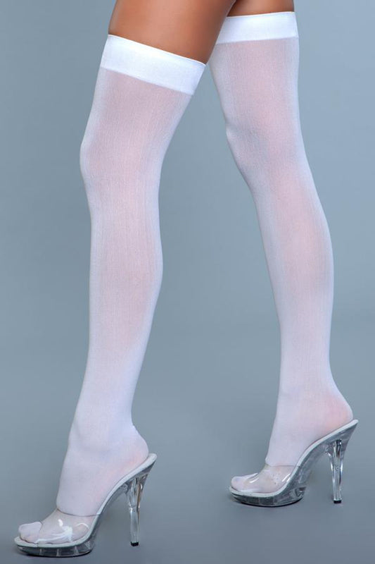 Thigh High Nylon Stockings - White - UABDSM