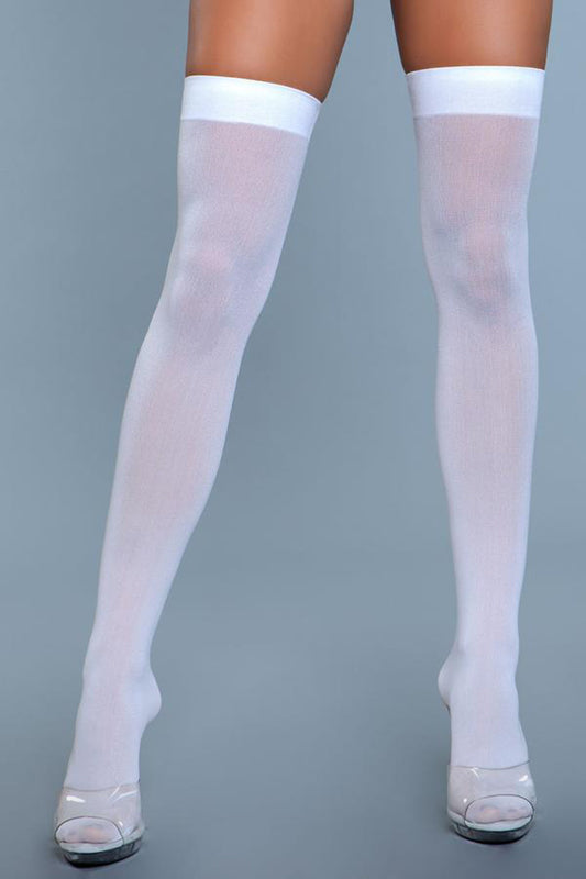 Thigh High Nylon Stockings - White - UABDSM