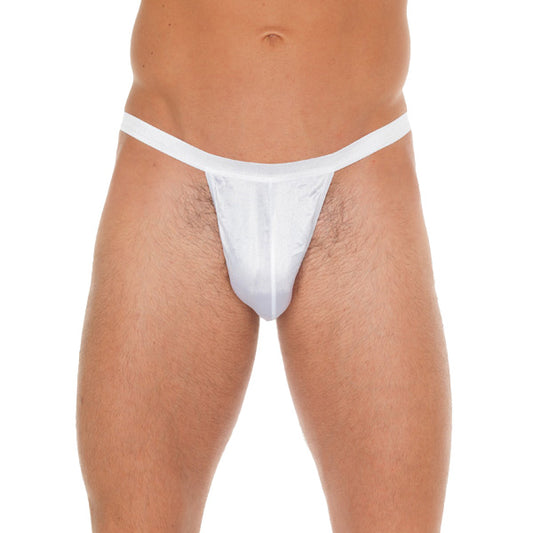 Mens White G-String With Small White Pouch - UABDSM