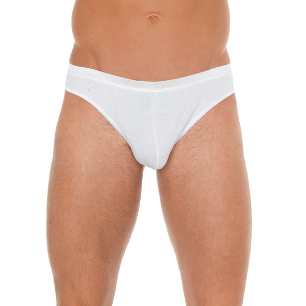 Mens White Cotton G-String - UABDSM