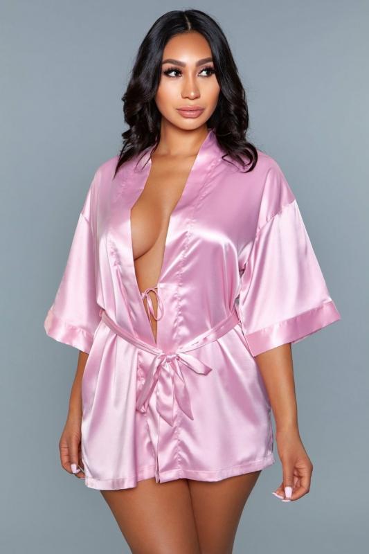 Getting Ready Satin Kimono - Pink - UABDSM