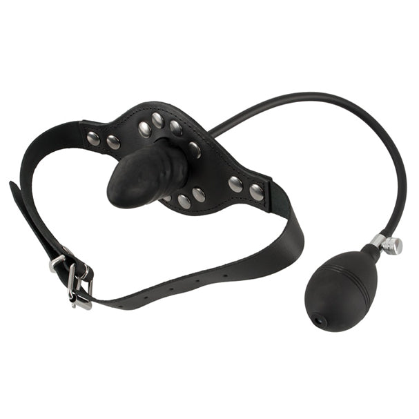 Black Leather Inflatable Gag - UABDSM