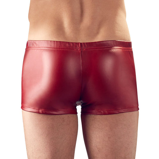 Svenjoyment Red Matt Look Pants With Rhinestones - UABDSM