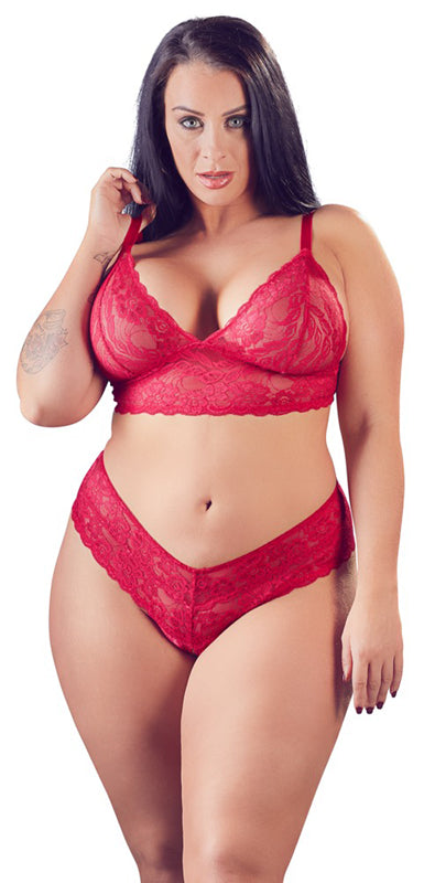 Lace Bra Set With Open Crotch - UABDSM