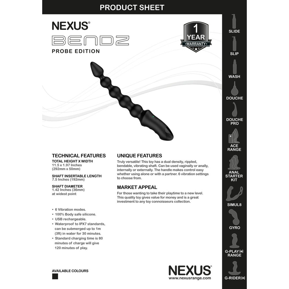 Nexus Bendz Vibrating Anal Probe - UABDSM