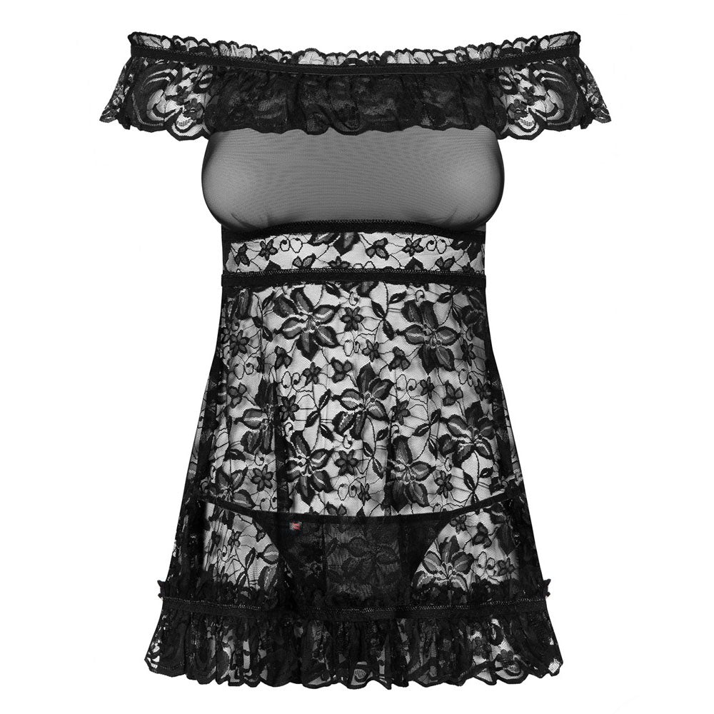 Obsessive Lacey Babydoll And String Black - UABDSM