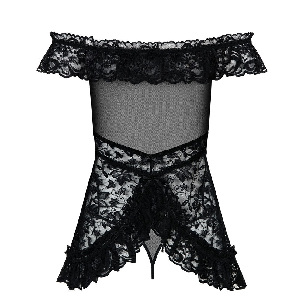 Obsessive Lacey Babydoll And String Black - UABDSM