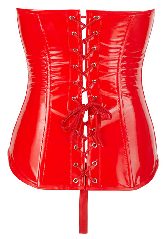 Vinyl Corset With Thong - Red - UABDSM