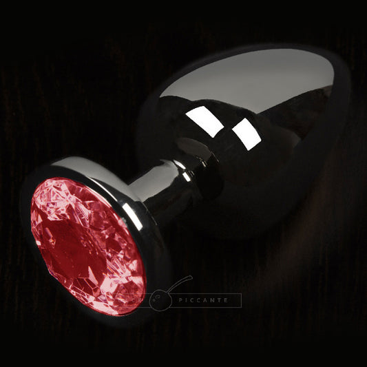 Dolce Piccante Graphite Style Small Anal Plug With Red Gem - UABDSM