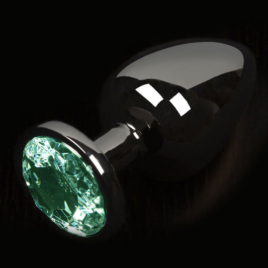 Dolce Piccante Graphite Style Small Anal Plug With Green Gem - UABDSM