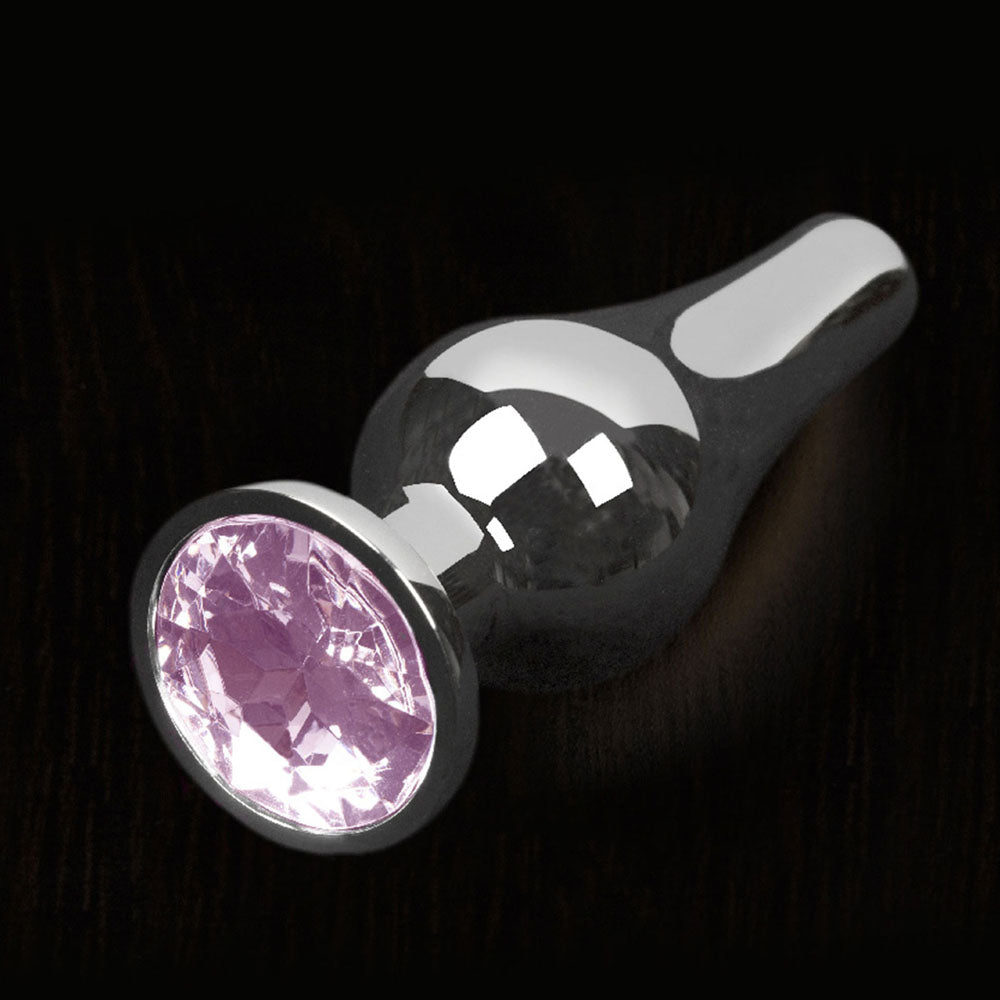 Dolce Piccante Silver Style Anal Plug Small With Pink Gem - UABDSM