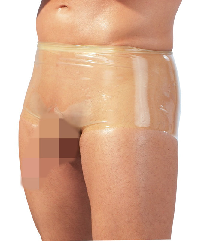 Latex Boxer Shorts With Penis Sleeve - Transparent - UABDSM