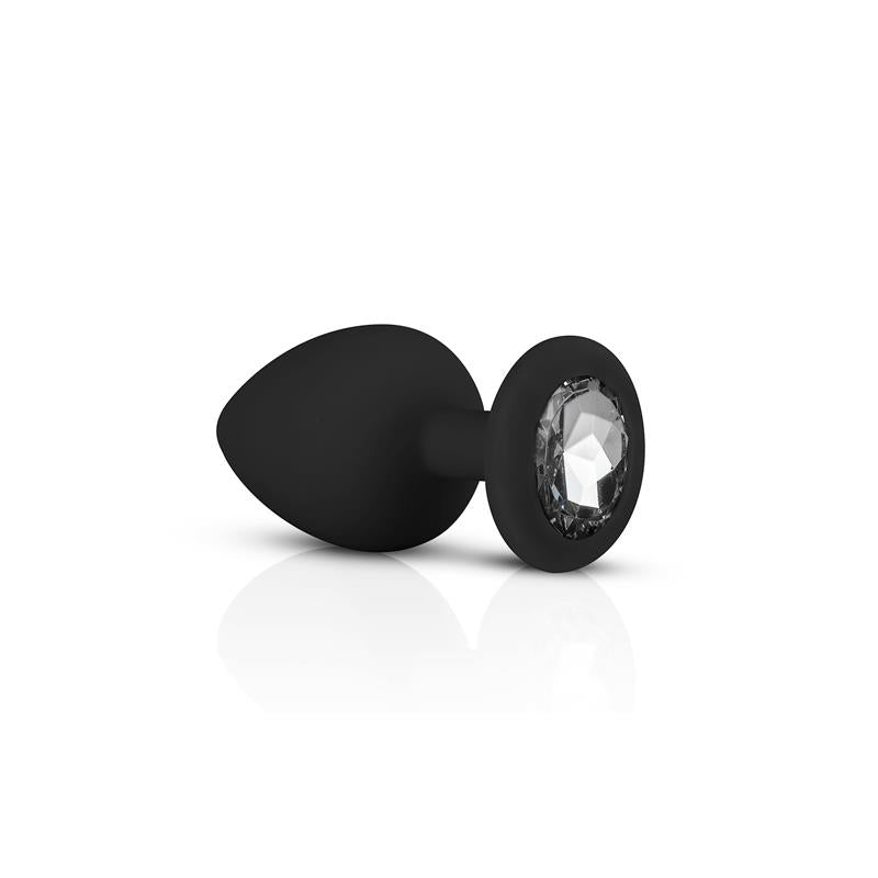 Pack 3 Butt Plug  with Crystal Silicone Black - UABDSM