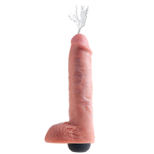 King Cock 11 Inch Squirting Cock With Balls Flesh - UABDSM