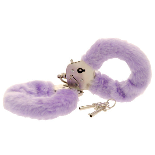 Toy Joy Furry Fun Hand Cuffs Purple Plush - UABDSM