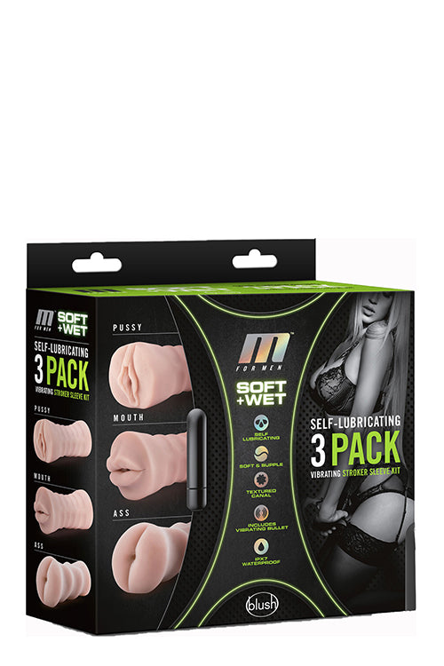 M For Men 3pack Vibrating Sleeve Kit