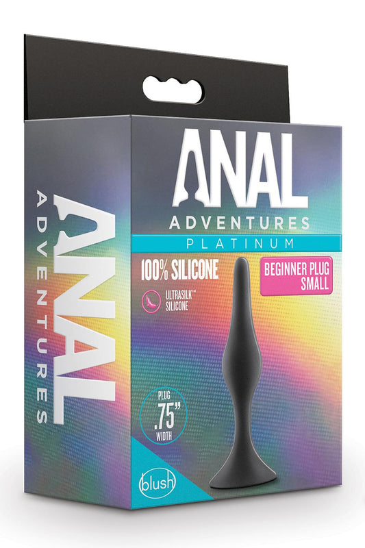 Anal Adventures Platinum Silicone Beginner Plug Small Black