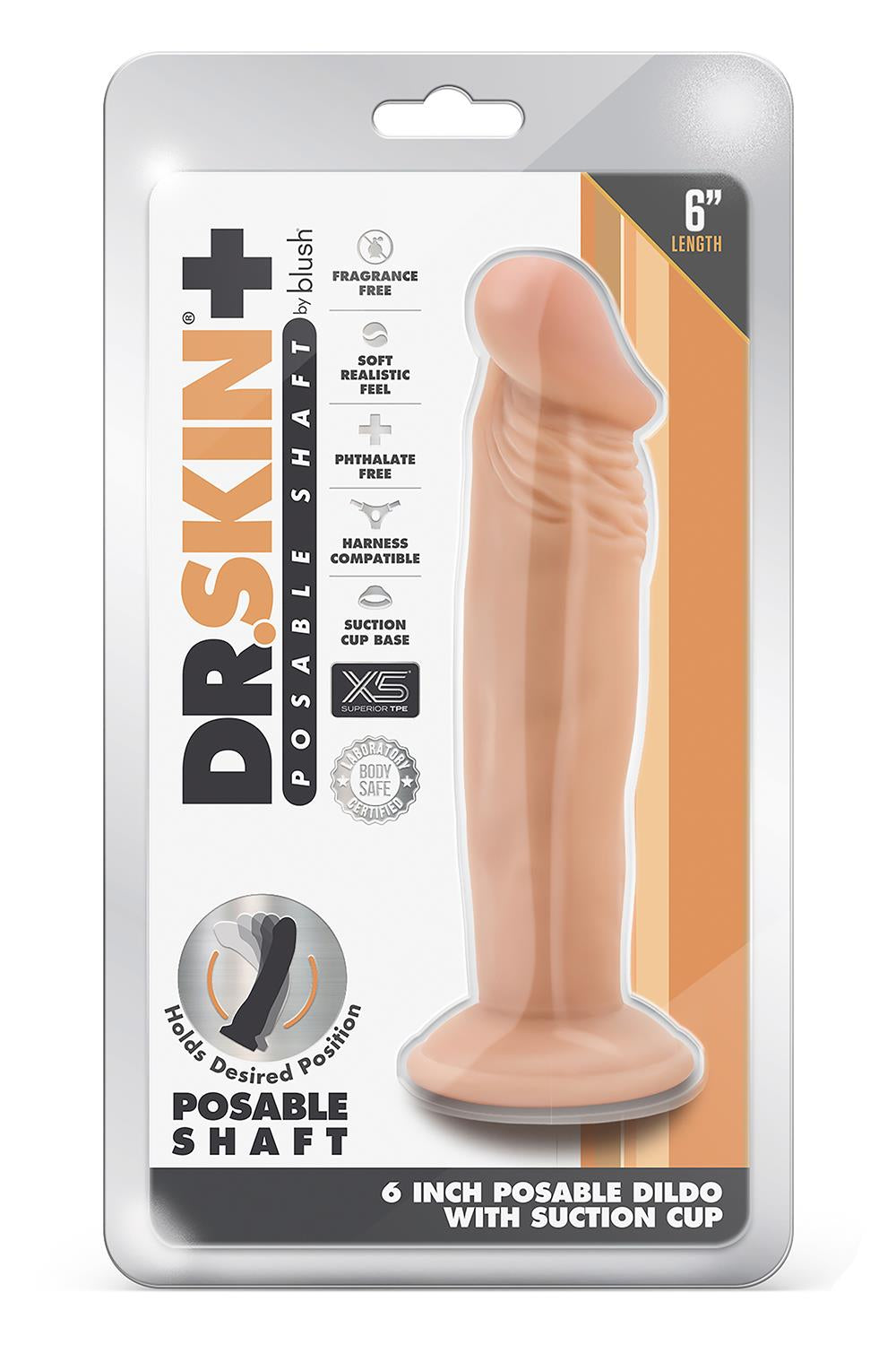 Dr. Skin Plus 6 Inch Posable Dildo Vanilla