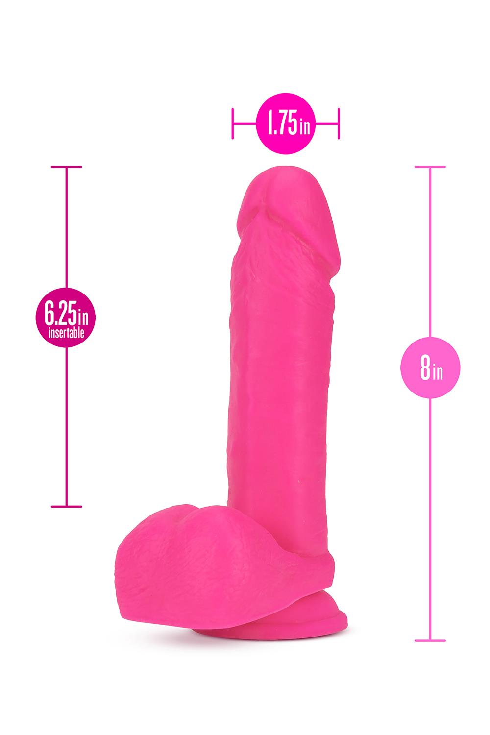 Neo 8 Inch Dual Density Dildo Neon Pink