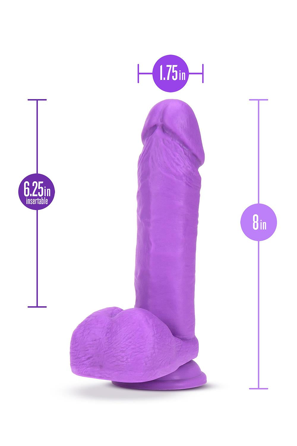 Neo 8 Inch Dual Density Dildo Neon Purple