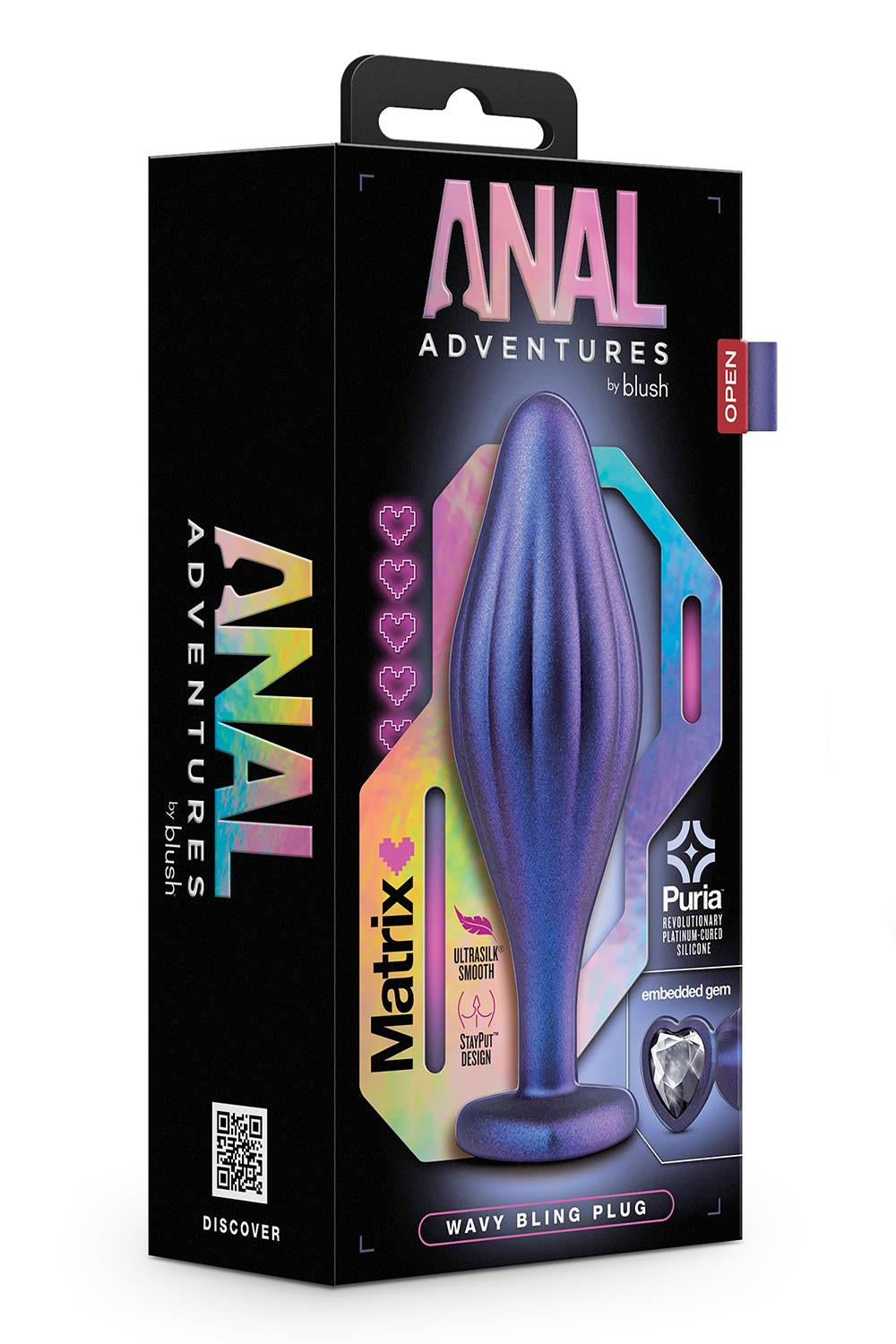 Anal Adventures Matrix Wavy Bling Plug Sapphire