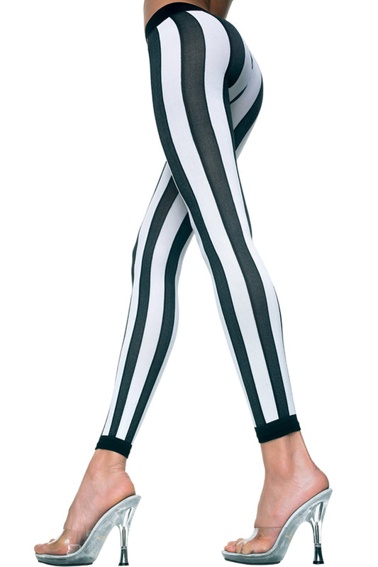 Vertical Striped Leggings - Black/White - UABDSM