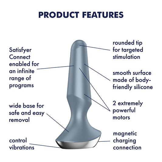 Satisfyer Butt Plug Ilicious 2 App Ice Blue - UABDSM