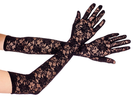 Extra Long Lace Gloves BLACK - UABDSM