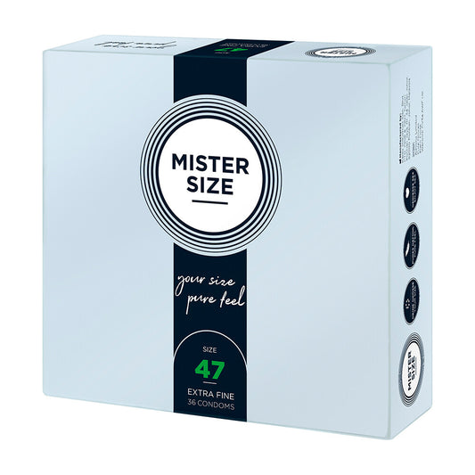 Mister Size 47mm Your Size Pure Feel Condoms 36 Pack - UABDSM