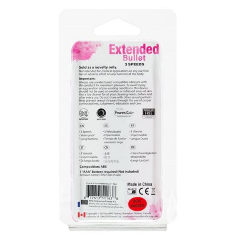 Extended Breeze Bullet Vibrator - Pink - UABDSM