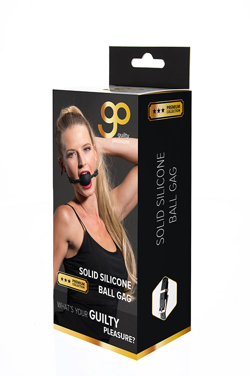 Gp Premium Solid Silicone Ball Gag Black