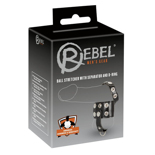 Rebel Mens Gear Ball Stretcher With Separator And D Ring - UABDSM