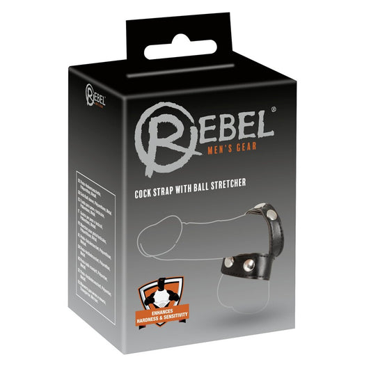 Rebel Mens Gear Cock Strap With Ball Stretcher - UABDSM