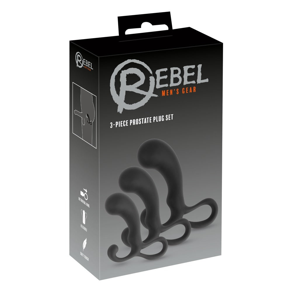 Rebel Mens Gear 3 Piece Prostate Plug Set - UABDSM