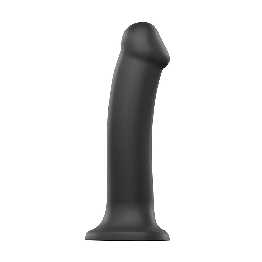 Strap On Me Silicone Dual Density Bendable Dildo Medium Black - UABDSM