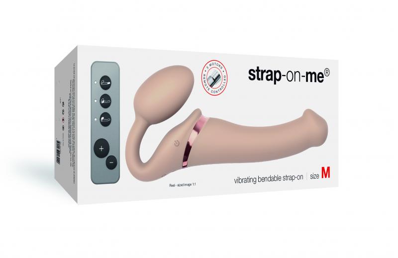 Strap On Me - Strapless Vibrating Strap-On Dildo - Size M - Beige - UABDSM