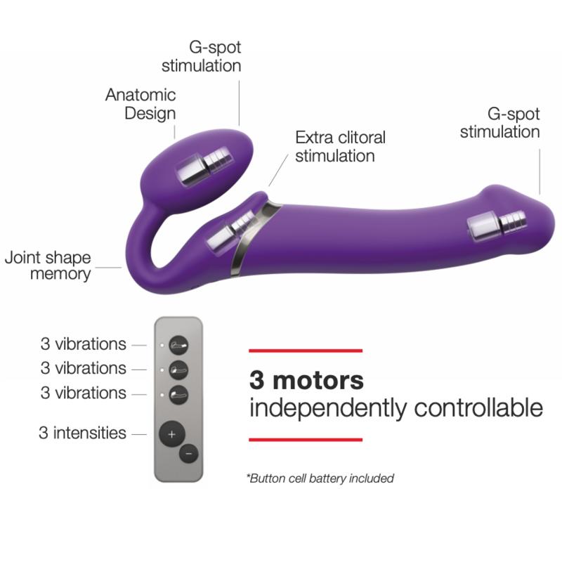 Strap On Me - Strapless Vibrating Strap-On Dildo - Size M - Purple - UABDSM