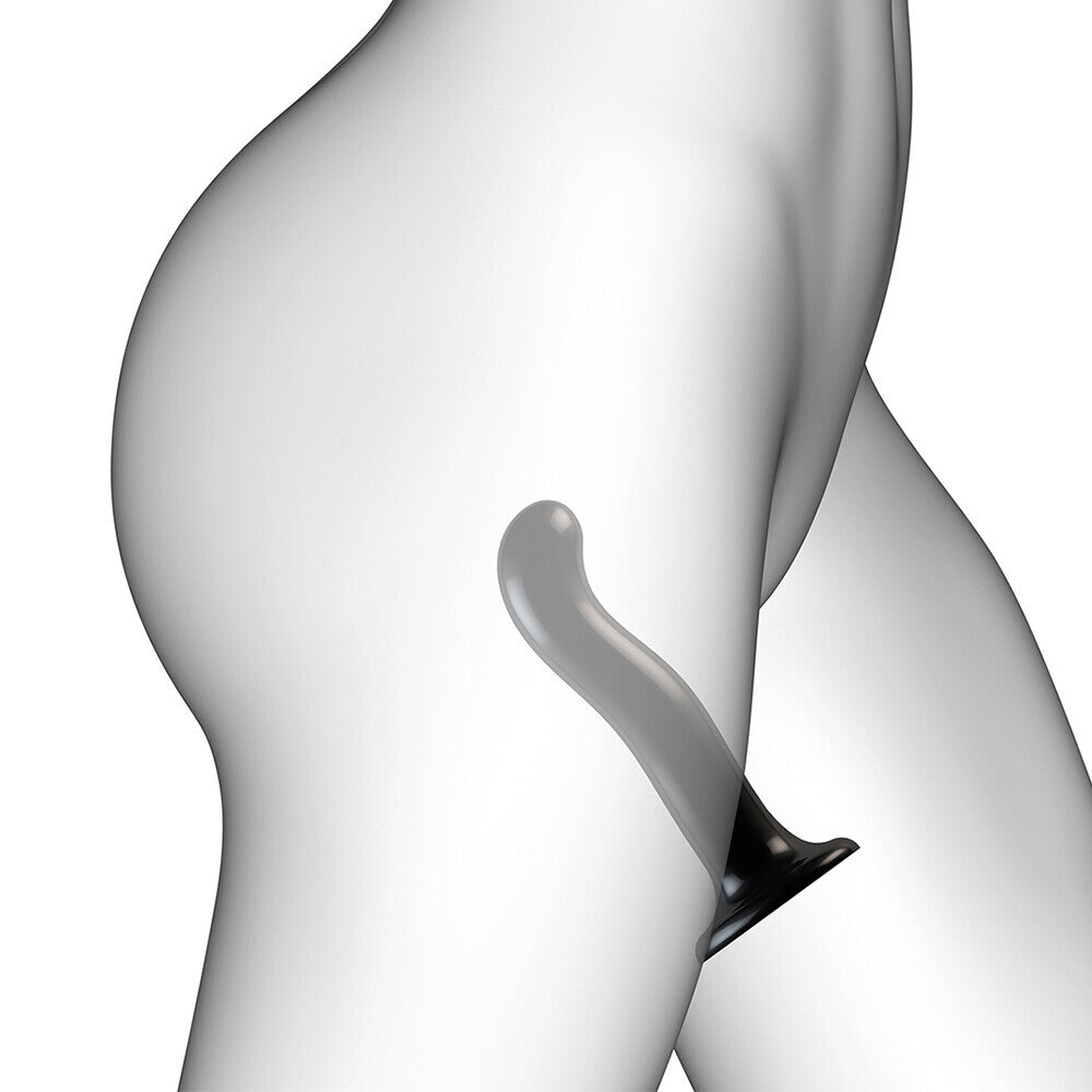 Strap On Me Prostate and G Spot Curved Dildo Medium Black - UABDSM
