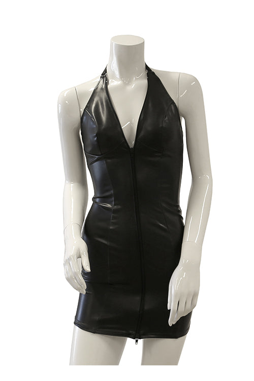 Gp Datex Zip-up Halterneck Dress L