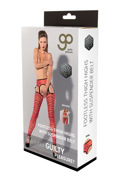 Gp Printed Thigh Highs With Suspender S