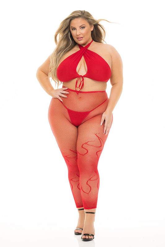Gives You Hell 3pc Set Red Plus Size
