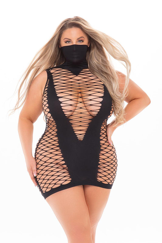 Masquerade Dress With Mask Black Plus Size
