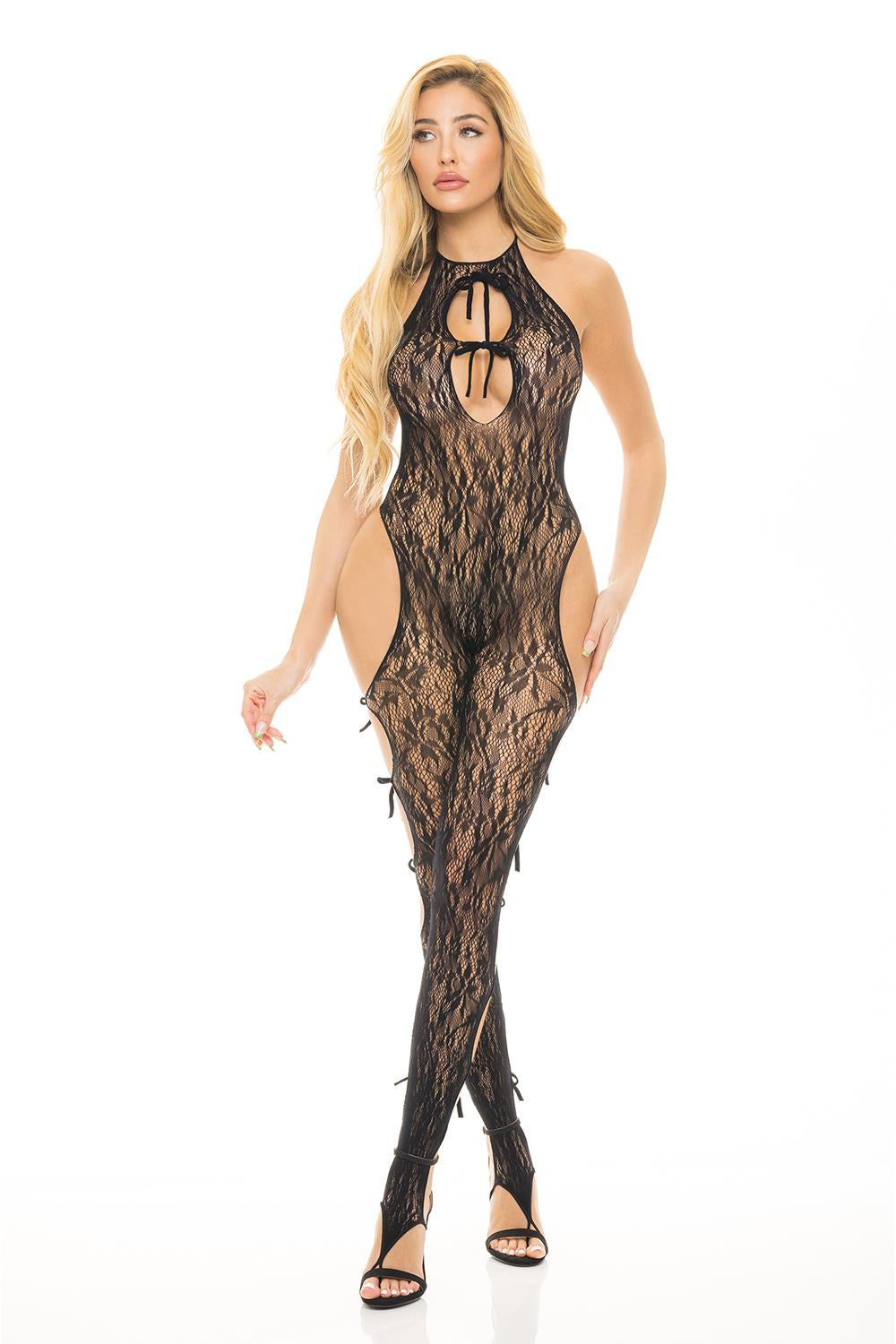 Love Me Harder Bodystocking Black Os