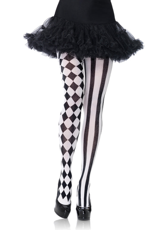 Pantyhose With Harlequin Print - Black/White - UABDSM