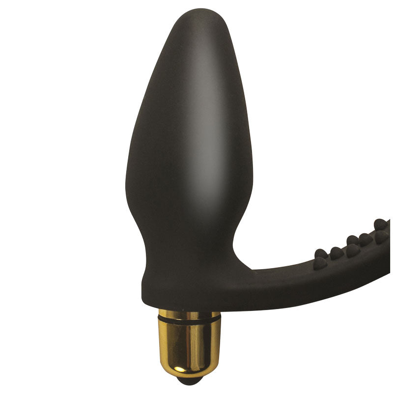 Rocks Off 7 Speed RO-Zen Cockring And Anal Plug Black - UABDSM