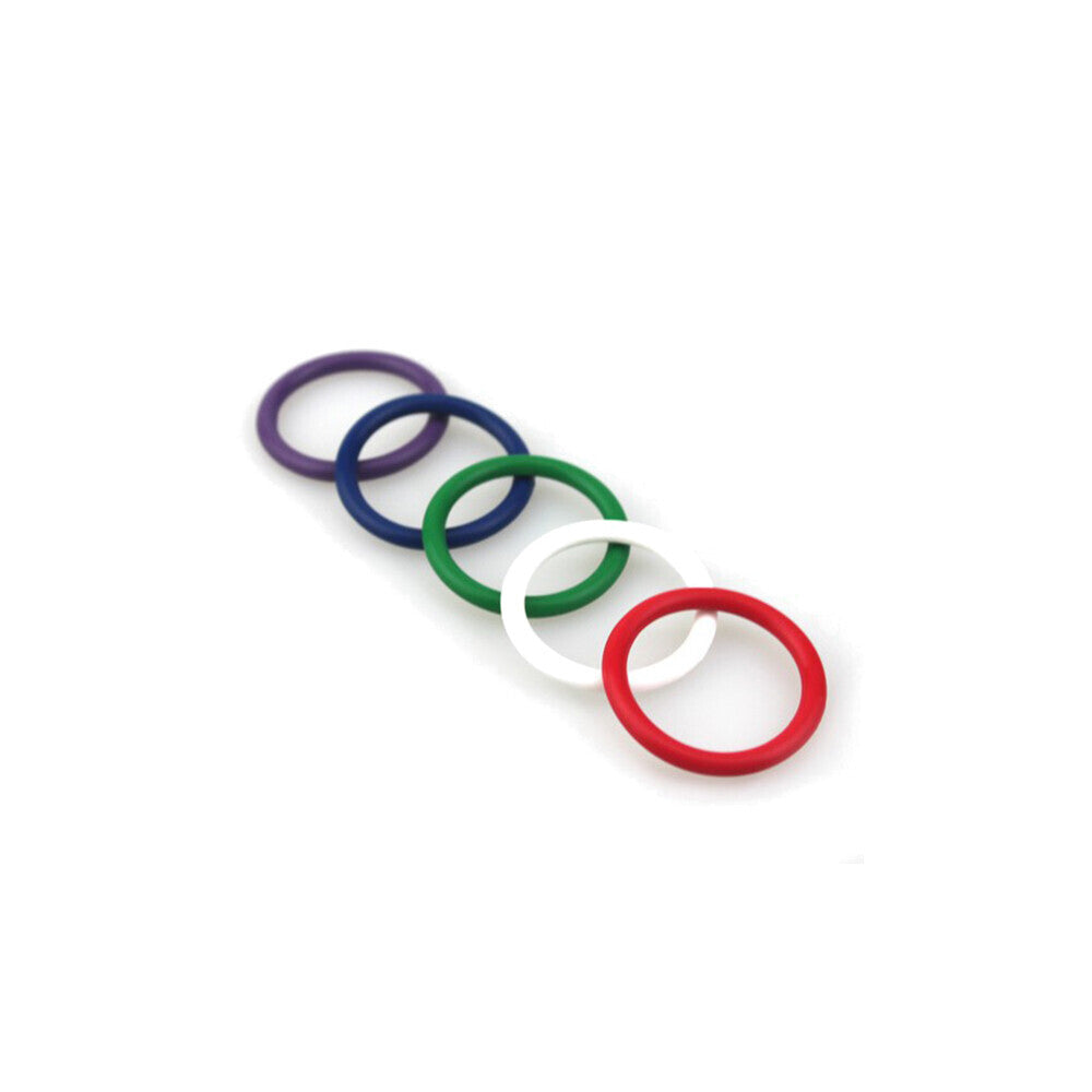 Set Of 5 Rainbow Silicone Pleasure Rings - UABDSM