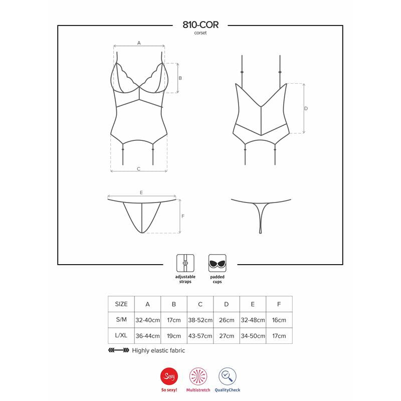 810-COR-1 Corset and Thong Black - UABDSM