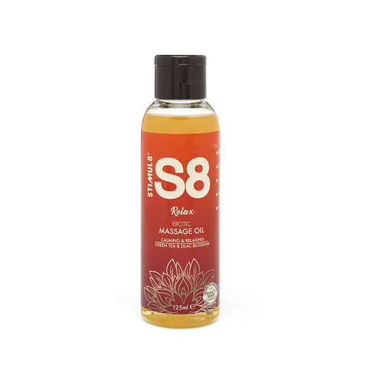 S8 Relax Erotic Massage Oil Green Tea and Lilac Blossom 125ml - UABDSM