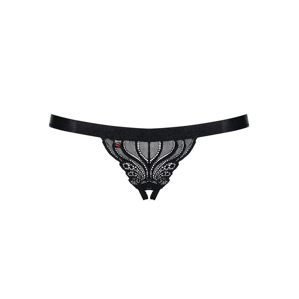 Obsessive - 828-THC-1 crotchless thong  S/M - Black - UABDSM